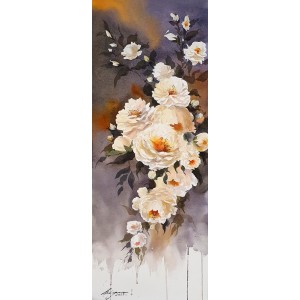 Shaima Umer, 11 x 29 Inch, Watercolor on Paper, Floral Painting, AC-SHA-065